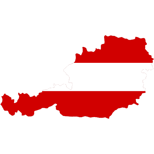 דגל אוסטריה במפת אוסטריה